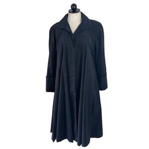 Searle Vintage Womens Coat Size 4 Black Trench Bergdorf Goodman Pockets